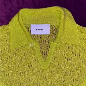Bonsai Lime Green Knit Sweater
